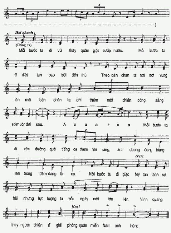 Sheet nhạc Mỗi Bước Ta Đi 2